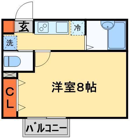 東武野田線 六実駅 徒歩11分 2階建 築15年(1K/2階)の間取り写真