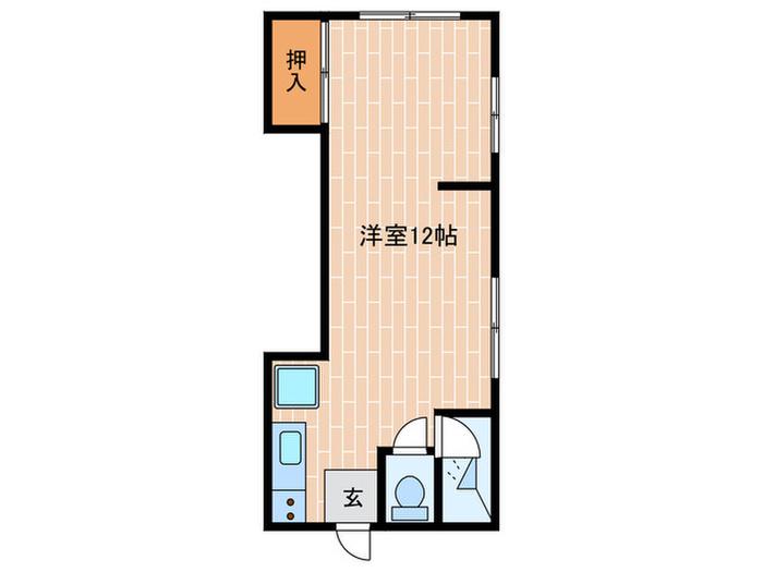 G-GRATZ 塩屋(ワンルーム/2階)の間取り写真