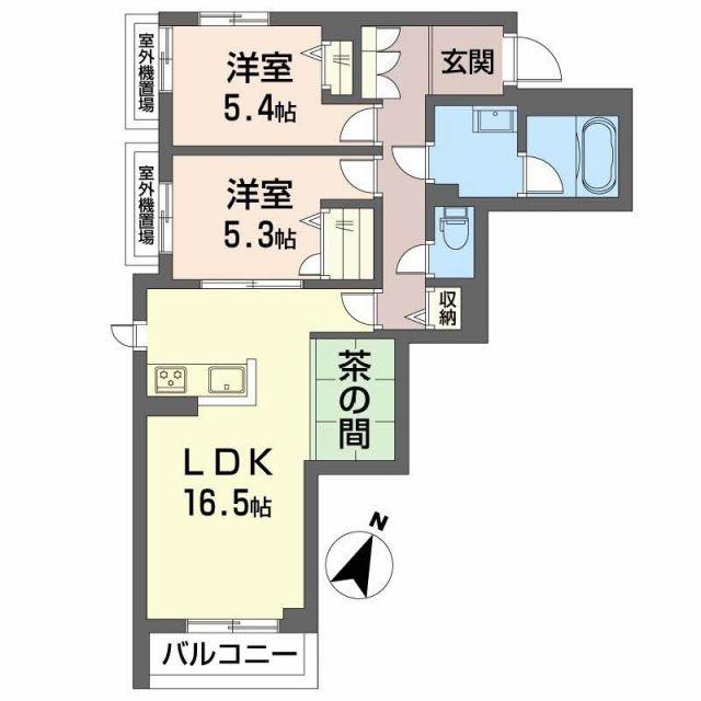 SHAMAISON SANYO(2LDK/3階)の間取り写真