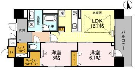 IBC RESIDENCE ウエスト(2LDK/10階)の間取り写真