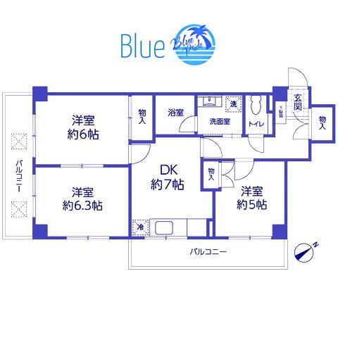 マルヤス3(3DK/2階)の間取り写真