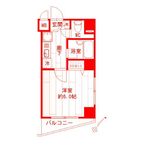 HOUZENVII(1K/7階)の間取り写真
