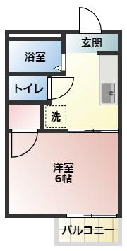 エーデルハイム(1K/2階)の間取り写真