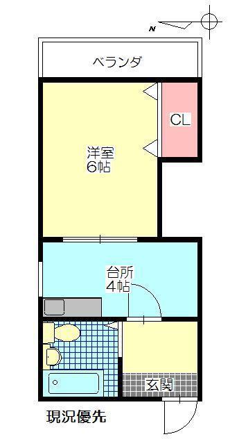 パークプラザ別府(1DK/3階)の間取り写真