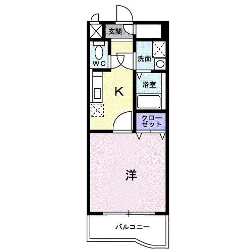 エアリーストリート(1K/8階)の間取り写真