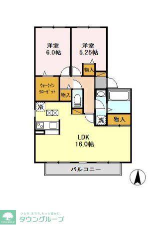 コートエスペランサーC(2LDK/1階)の間取り写真