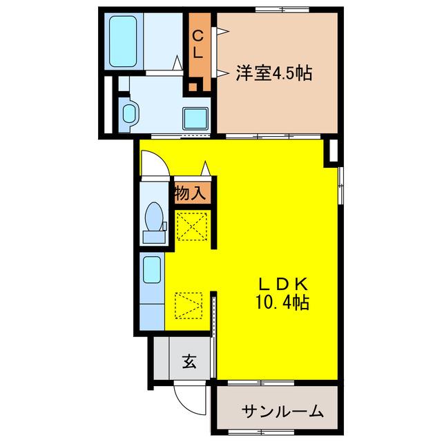 フランシータ(1LDK/1階)の間取り写真