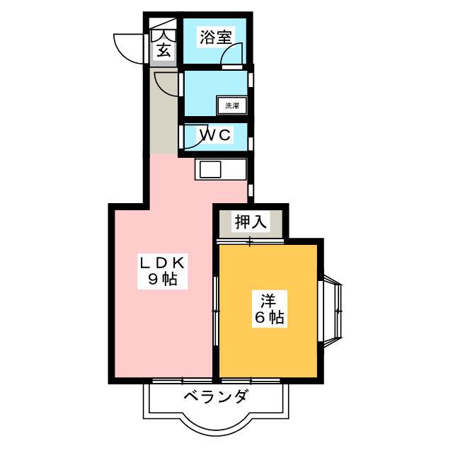 シャンブル本郷(1LDK/2階)の間取り写真