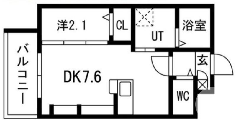 シーエムサンク(1DK/1階)の間取り写真