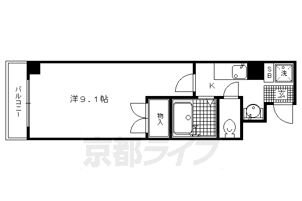 トゥインクル京都(1K/2階)の間取り写真