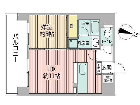 マストライフ知事公館(1LDK/4階)の間取り写真