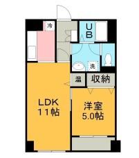 コンチネンタル・インB(1LDK/1階)の間取り写真