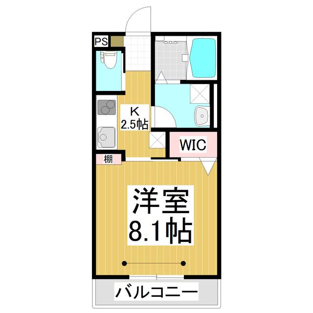 パルヴィエール(1K/1階)の間取り写真
