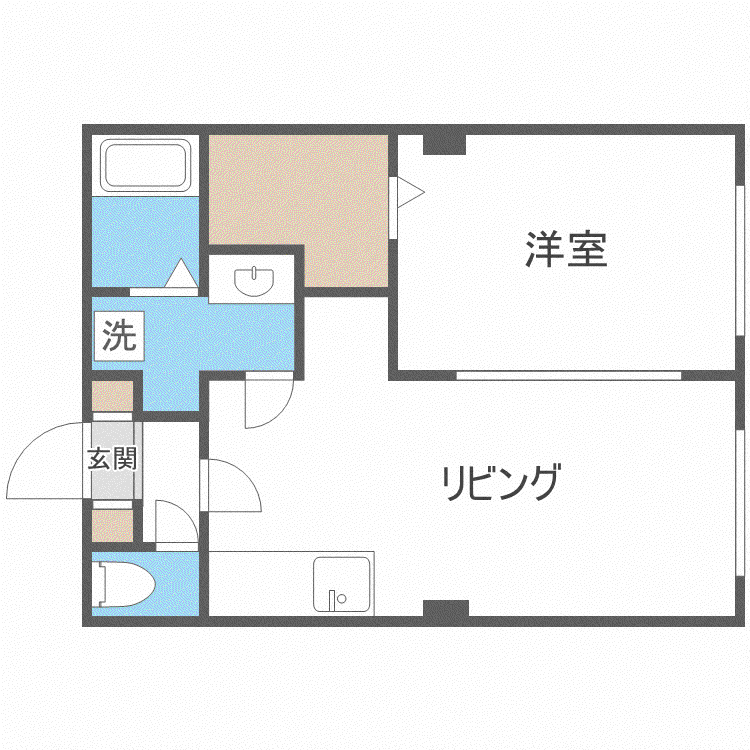 坪川ビル(1LDK/3階)の間取り写真