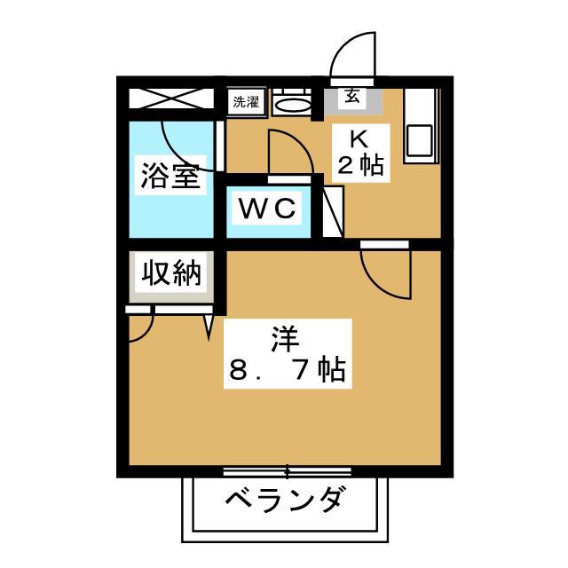イトウハイツ(1K/2階)の間取り写真