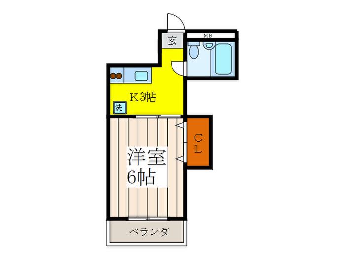 エクセレンス小金井(1K/2階)の間取り写真