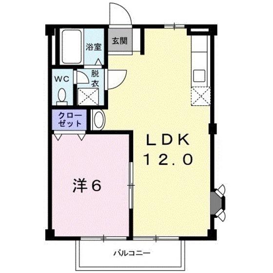 コーポ安芸(1LDK/1階)の間取り写真