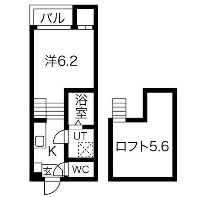 ショコラン(1K/1階)の間取り写真