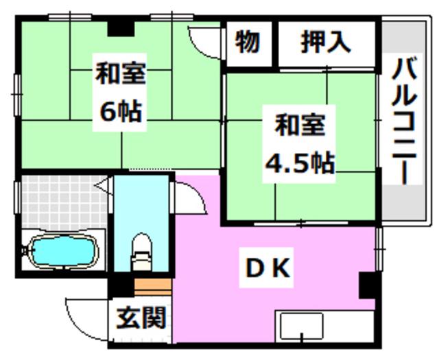 新和ビル(2DK/4階)の間取り写真