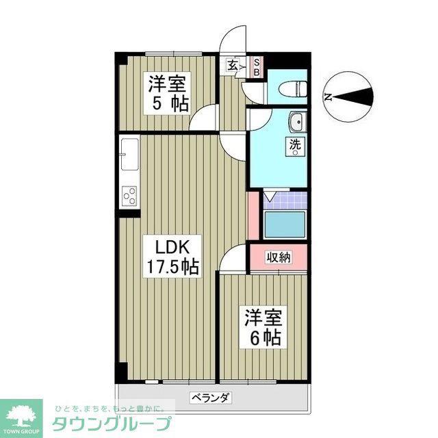 リブレス坂戸関間(2DK/3階)の間取り写真