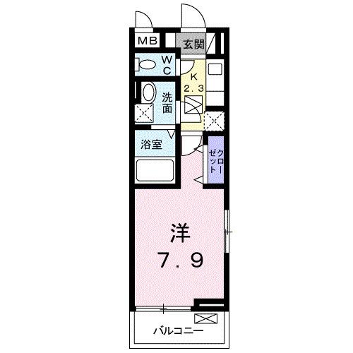 リーブル(1K/3階)の間取り写真