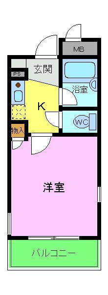 シャルマンフジ堺市弐番館(1K/1階)の間取り写真