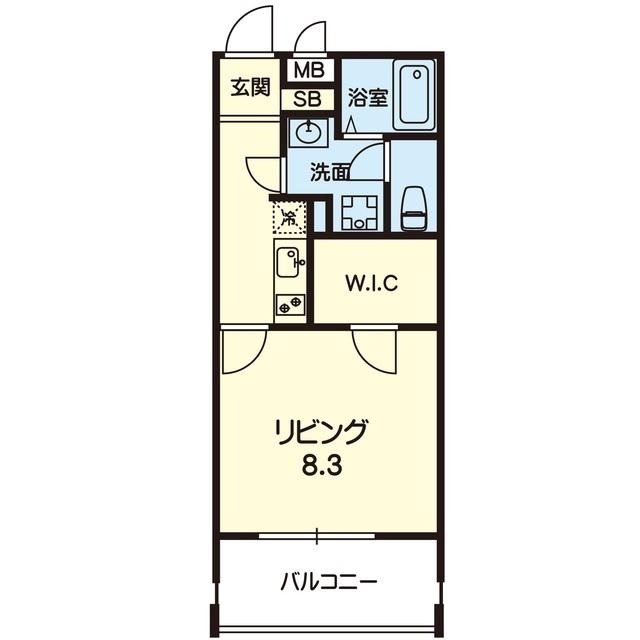 PRIME水前寺駅前(ワンルーム/7階)の間取り写真