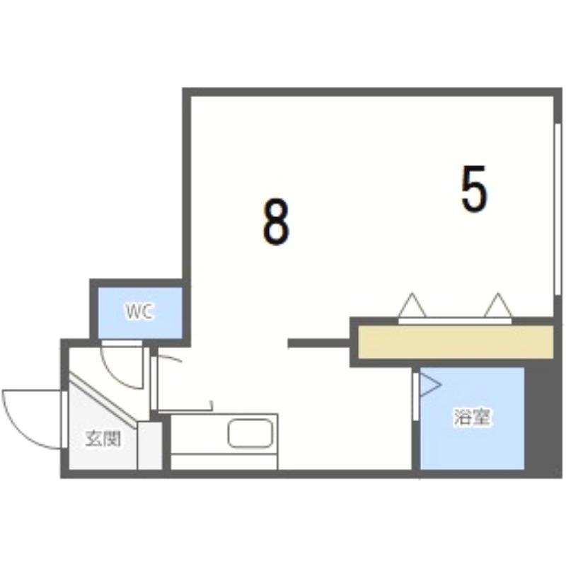 イーワン@アベアパート(1LDK/1階)の間取り写真
