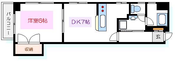高橋ビル(1DK/4階)の間取り写真