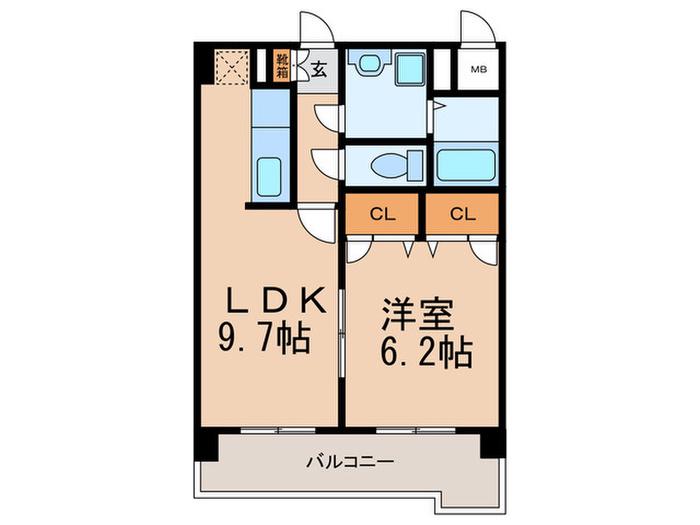 ライフステーション柚須(1LDK/3階)の間取り写真