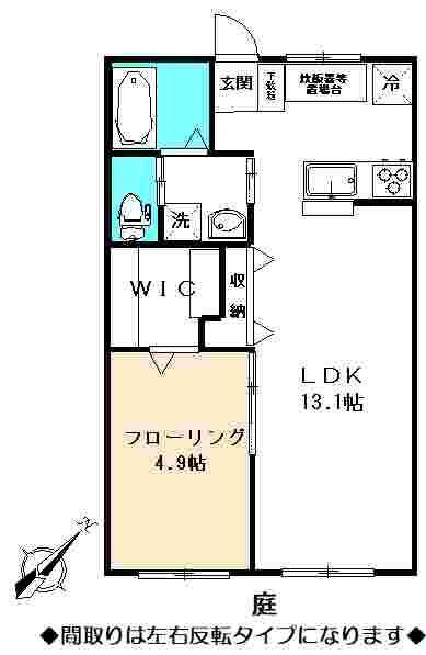 サンリバーハイツ(1LDK/1階)の間取り写真
