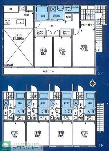 AMOZE横濱瀬谷(1K/1階)の間取り写真