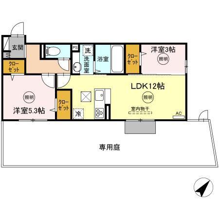 D-ROOM南方(2LDK/1階)の間取り写真