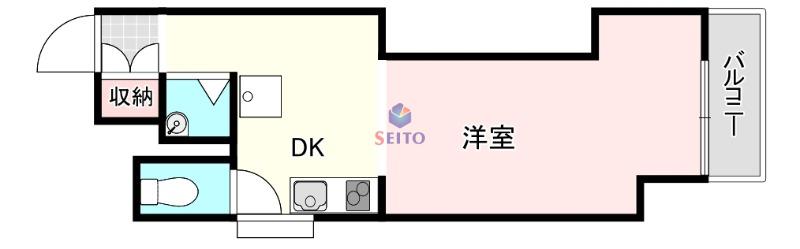 ハイネス岡崎(1DK/5階)の間取り写真