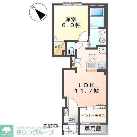 坂戸市千代田 アパートII期工事(1LDK/1階)の間取り写真