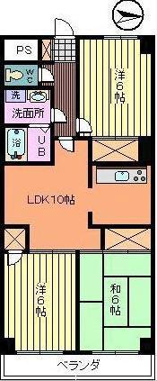 ロイヤルコートムラタ(3LDK/3階)の間取り写真