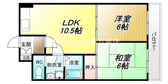 ファースト平野(2LDK/4階)の間取り写真