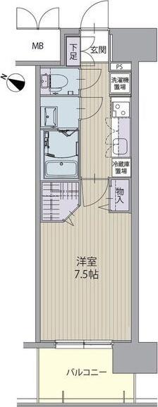 パルティール笠寺(1K/9階)の間取り写真
