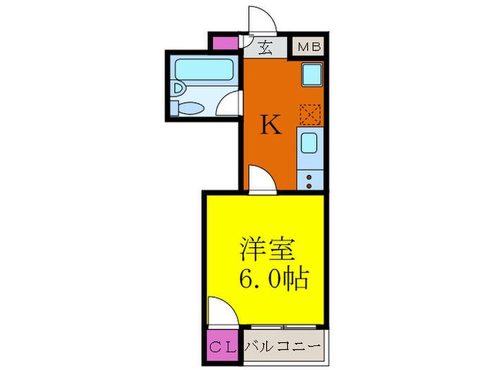 ハイツMORI(1K/2階)の間取り写真