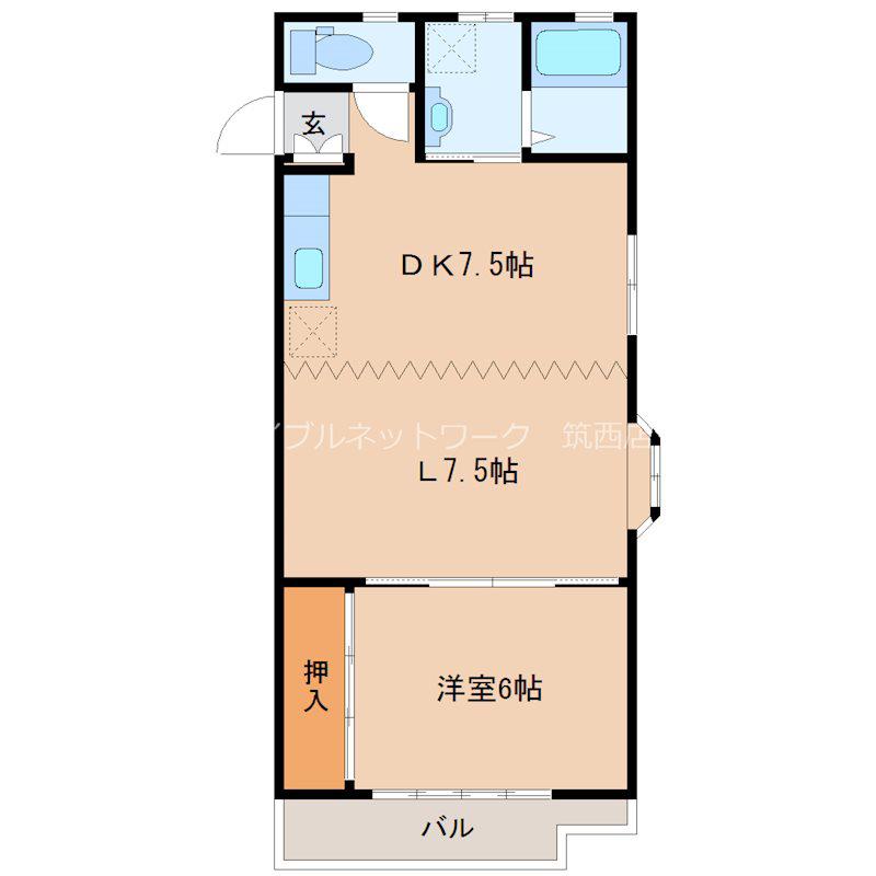 パルテノン(1LDK/2階)の間取り写真