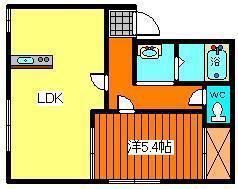 イーストロードNE(1LDK/1階)の間取り写真