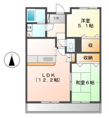 センチュリーハイランド イースト(2LDK/3階)の間取り写真