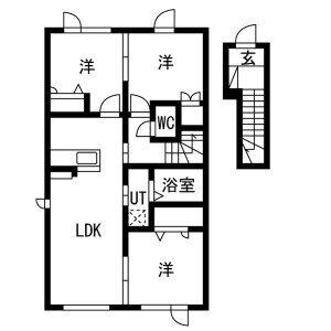 ひばりヶ丘レジデンスB棟(3LDK/2階)の間取り写真