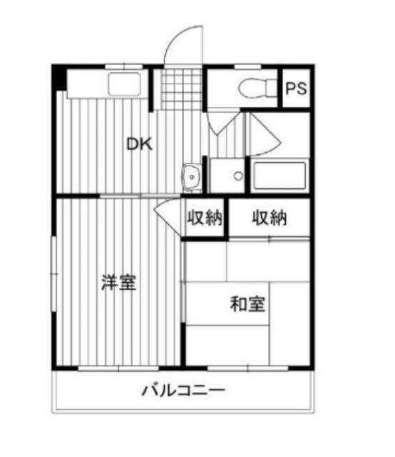 増尾マンション(2DK/1階)の間取り写真