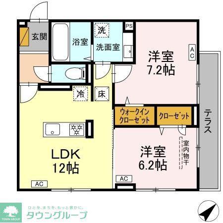 D-ROOM君塚IA(2LDK/1階)の間取り写真