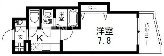 LUXE布施南(1K/7階)の間取り写真
