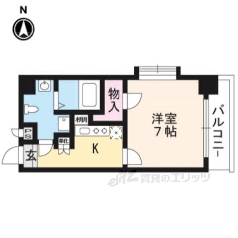 レジュールアッシュ清水(1K/4階)の間取り写真