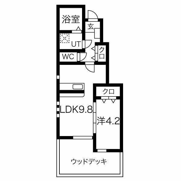 ナテューるレギューム(1LDK/1階)の間取り写真
