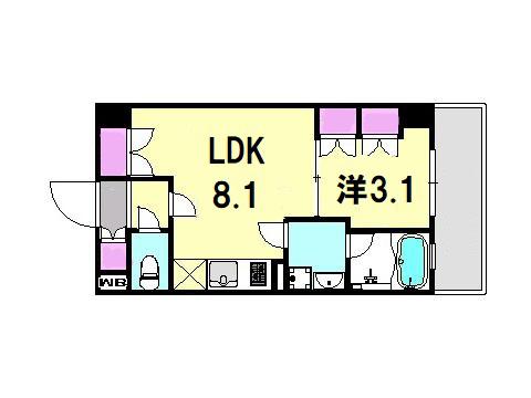 アバンダントハウス(1LDK/2階)の間取り写真