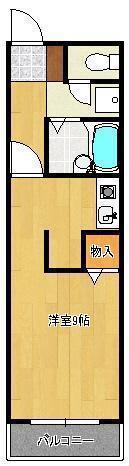 クレベール皇后崎(1K/3階)の間取り写真